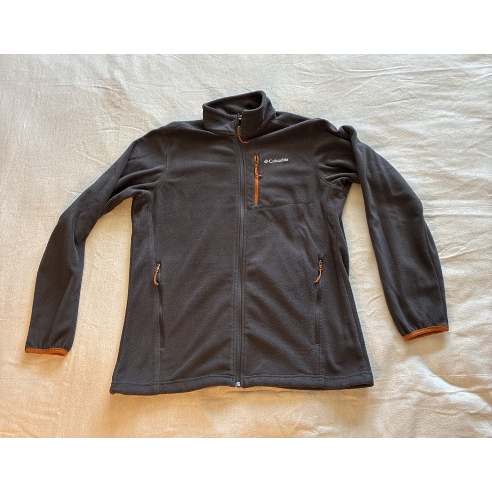 Columbia Men's Jacket‎ Medium Gray Full Zip Steens Mountain Fleece Gorpcore